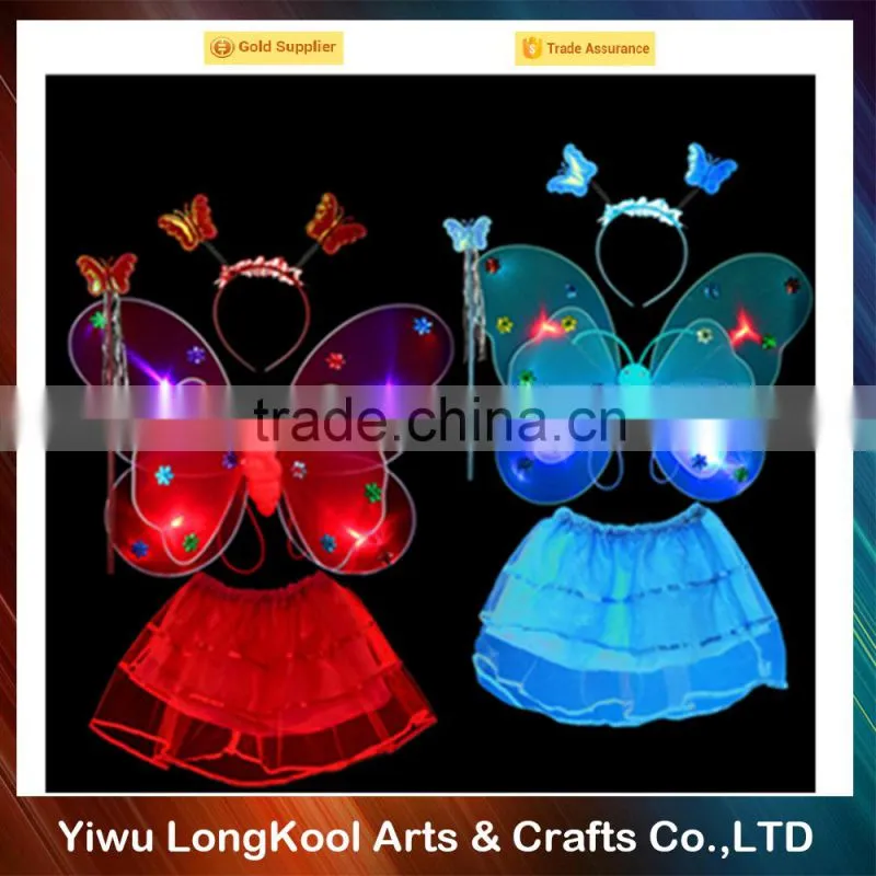 New arrival hot sale light up fairy wings set party led belly dance wings