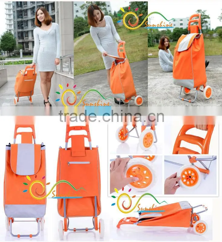 Foldable shopping trolley cart large capacity vegetable shopping trolley bag