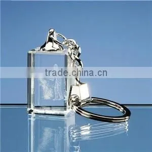 Wholesale promotion gift custom crystal glass keychain