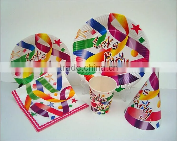 disposable party paper plate paper cup paper straw napkin