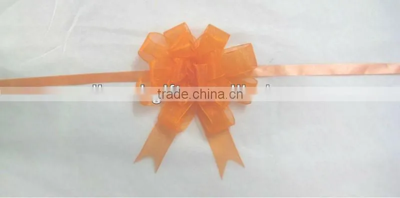 HOT SALE ! Extra Long Blue Mesh Woven Ribbon Butterfly Pull Bow