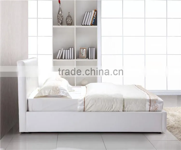 Modern Style Pu Gas Lift Storage Bed In White Color YD02
