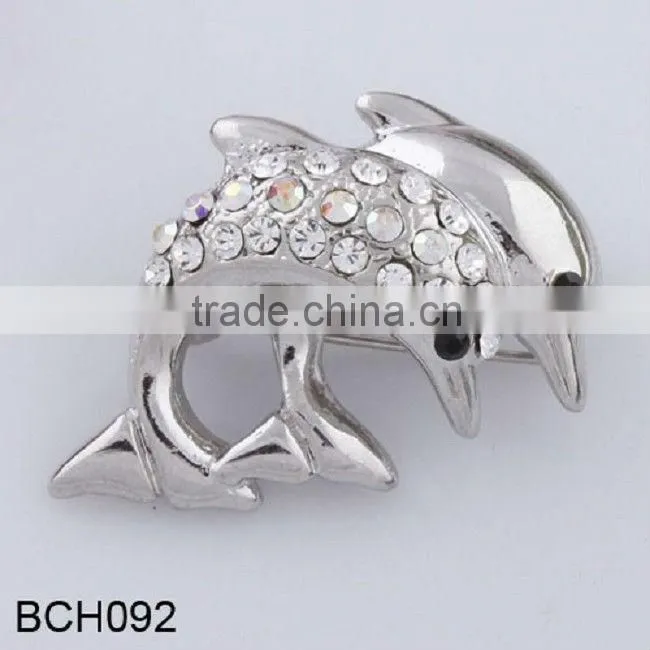 Vintage Style Brooches With Lovely Dolphin