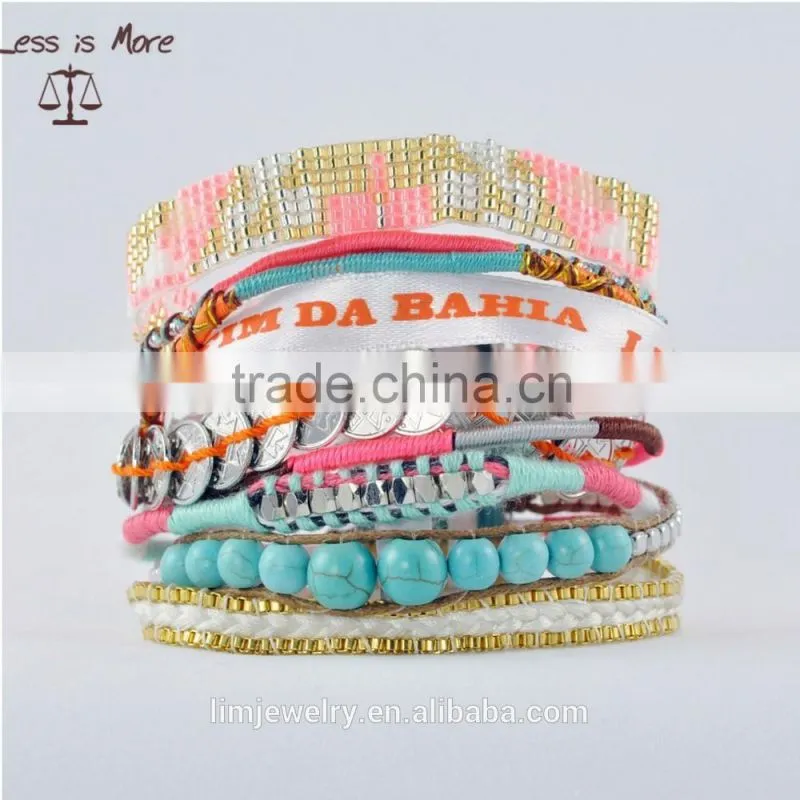 Beaded Charms Sandbeach bracelet Turquoise Stone french Bracelet