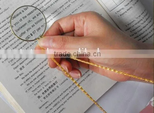 Decorative Gold 5X Magnifying Glass Pendant Necklace Magnifier