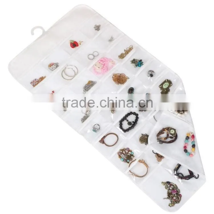 72 Pockets Hanging Jewelry Organizer Earring Storage Bag