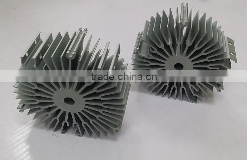 Customr design round Aluminum extruded heat sink/ heatsinks/Radiators for LED Lighting colding/ CPU colding sunflower heatsin