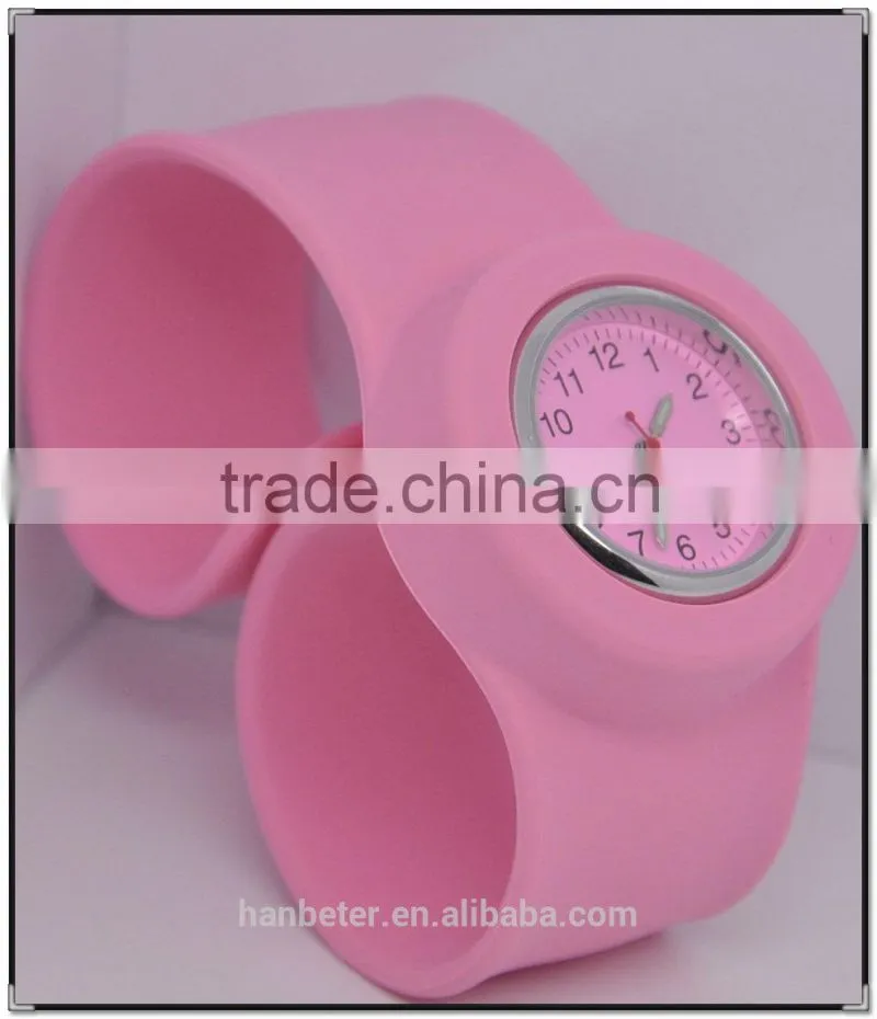 2014 latest waterproof vogue colorful silicone slap watch low cost wrist watch
