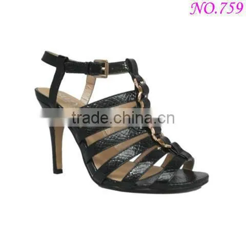 Sexy design black block women sexy stiletto high heels sandals