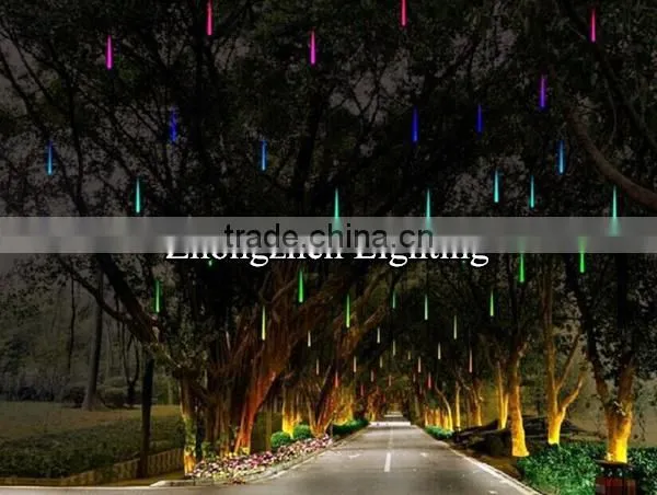 outdoor waterproof led meteor shower rain tube christmas light tree decoration