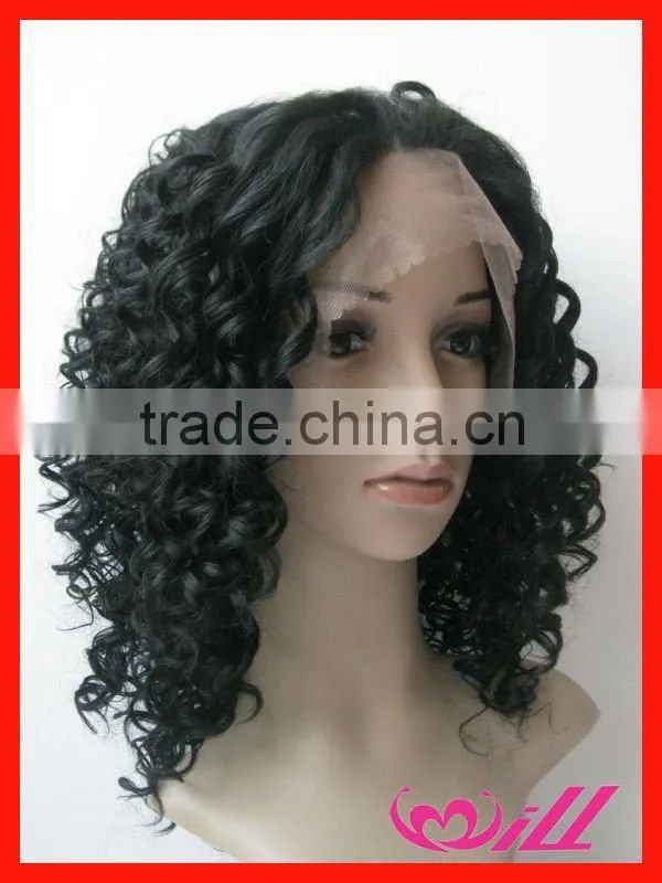 Full Lace Wigs Kinky Curl Indian Remy Hair Wigs Natural Black Hair Wigs