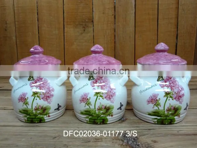 ceramic storage jars tea coffee sugar canister with lid