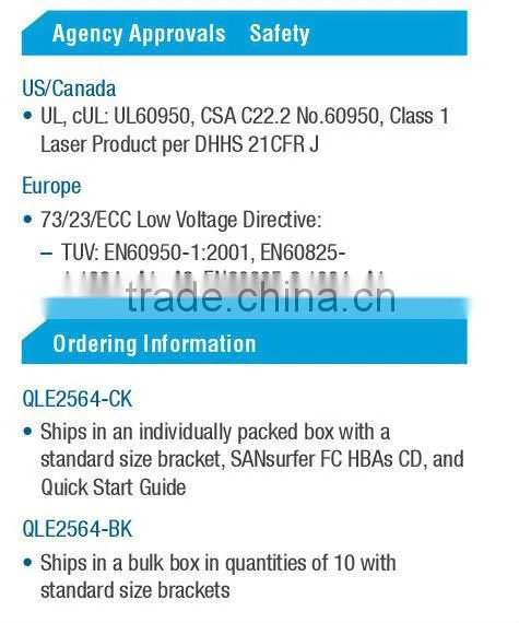 QLE2564 QLogic 8Gbps Quad-Port Fibre Channel PCIe Host Bus Adapter