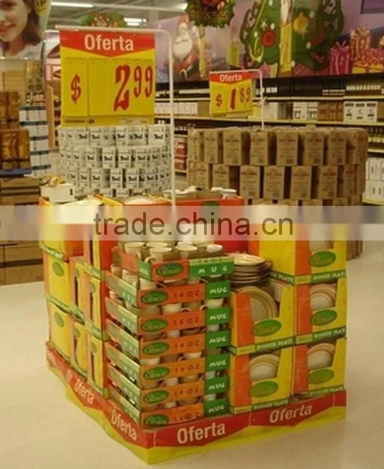 Fashional Design Shop Candy Paper Display paper pallet display standing rack