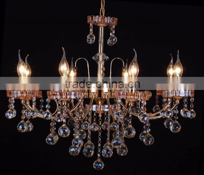 WD1822-3/5/8/8+4 Global Export Luxury Champagne Gold Iron K9 Crystal chandelier