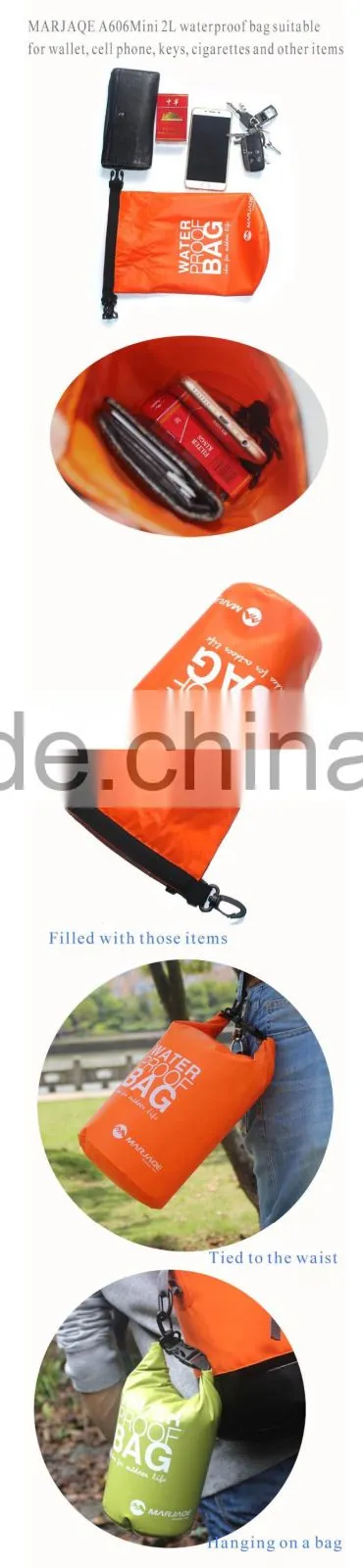 2016 New 250D PVC 2L Ocean Pack Swimming Beach Dry Bag Sports Waterproof Bag