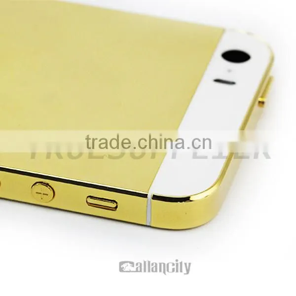New design for Samsung gold middle plate with diamond full housing for samsung s6