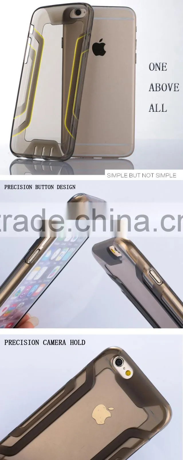 Armor slim transparent phone case 6 colors waterproof soft TPU mobile cell phone case cover for Apple iphone 6 /6 plus