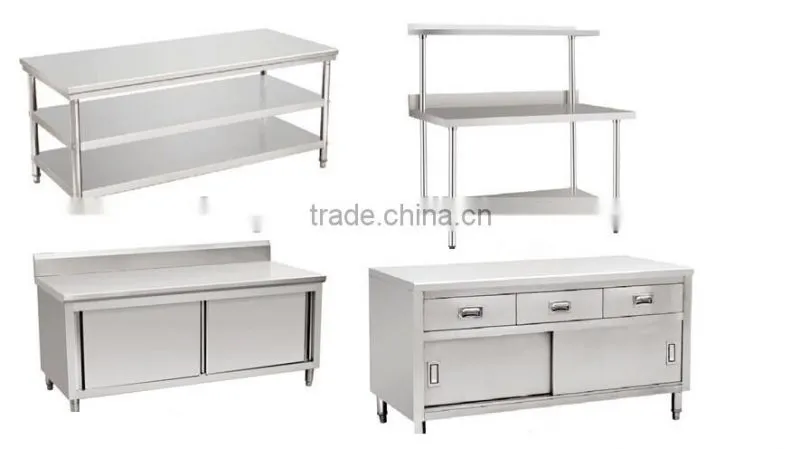 Stainless Steel Work Table with Cabinet and Drawers