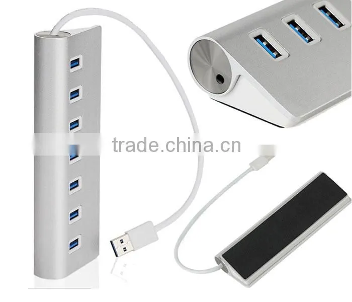 High Quality 7 Ports Aluminum USB 3.0 usb HUB For Macbook Pro Mac PC Laptop
