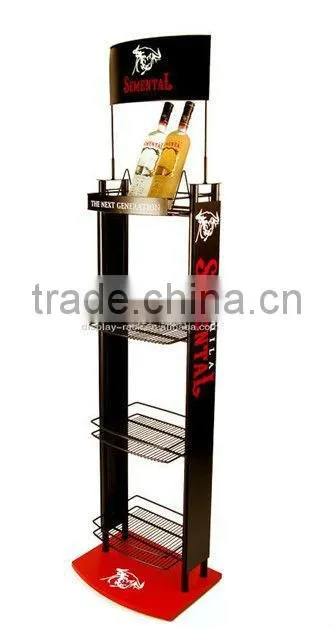 moving 4 tiers metal wine rack / wine storage rack HSX-3248