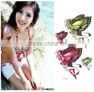 Non-toxic butterfly tattoo paster for promotion,fashion tattoo items