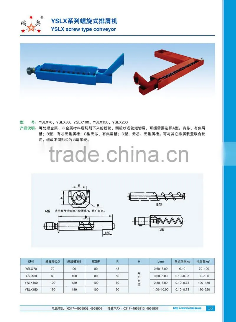 Small room high operation strong function of spiral chip conveyor(hinged belt type)