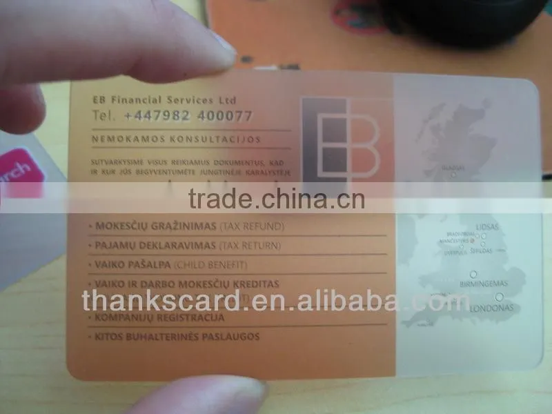 Free Design~~!! Best Material PVC transparent gift card/ Plastic clear card/ Clear matte transparent card