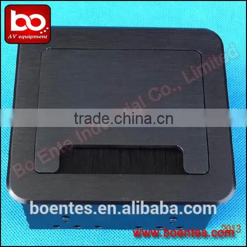 Black Desktop Socket/Aluminum Brushed Tabletop Power Outlets/Desk Sockets Box