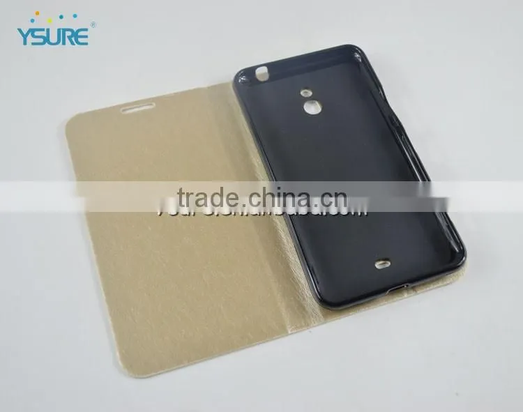Luxury Golden Leather Case For Wiko Cink