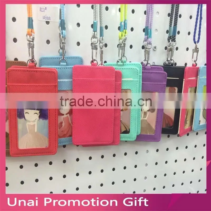 Hot Sale Retractable Reels ID Badge Holder With Leather Wallet