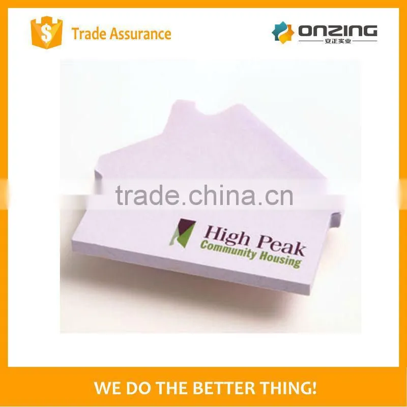 Onzing high quality well sold house shaped note pad sticky pad