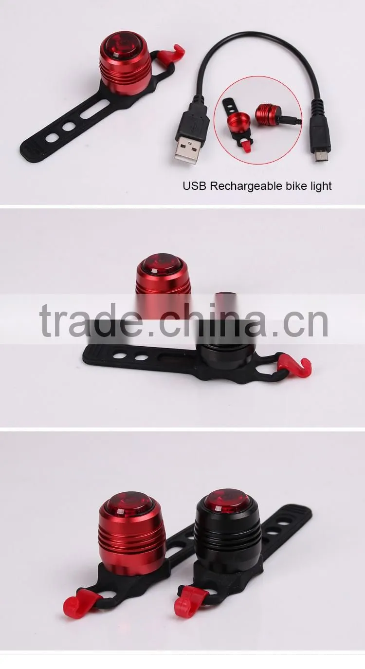 1 SMD usb rechargeable bike light bicycle tail light with usb cable
