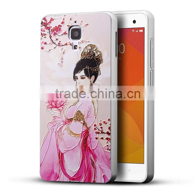 wholesale PC case with metal Frame mobile phone case for xiaomi 4