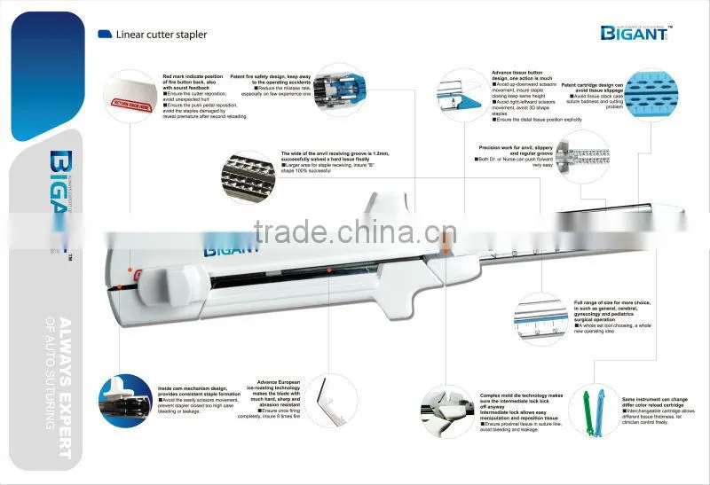 Surgical Linear Cutter Stapler with double handle-75mm