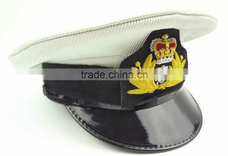 US Navy Admiral Officer Khaki Peaked Cap. custom peak caps