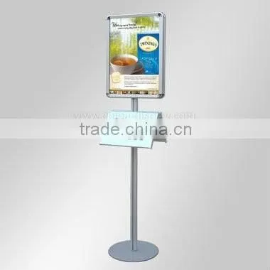 High quality aluminum free standing poster frame display, 3 tier floor standing display
