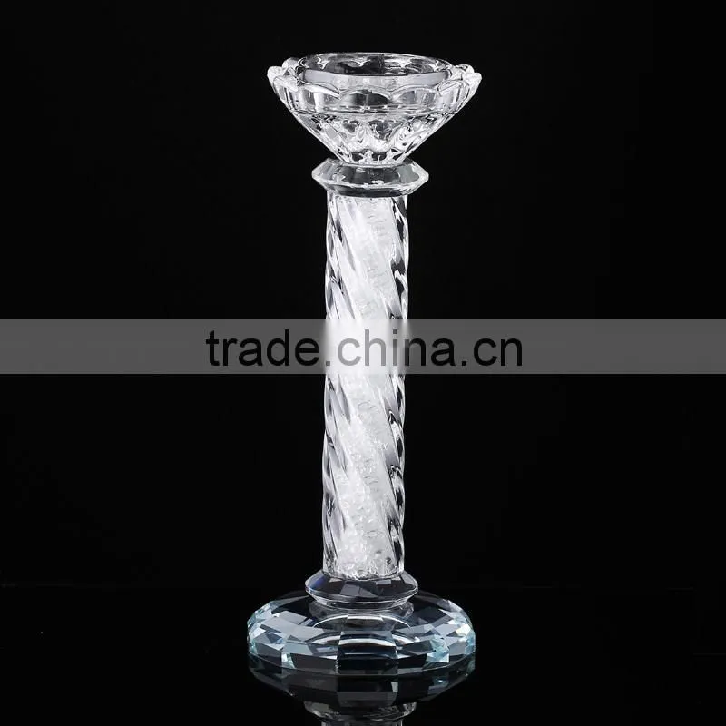 Popular European wholesale tall crystal glass candle holders
