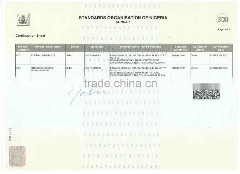 PE Coated Surface Treatment and Fireproof Function film laminated aluminum composite panel