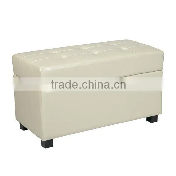 customized leather white storage ottoman avaliable OT4036