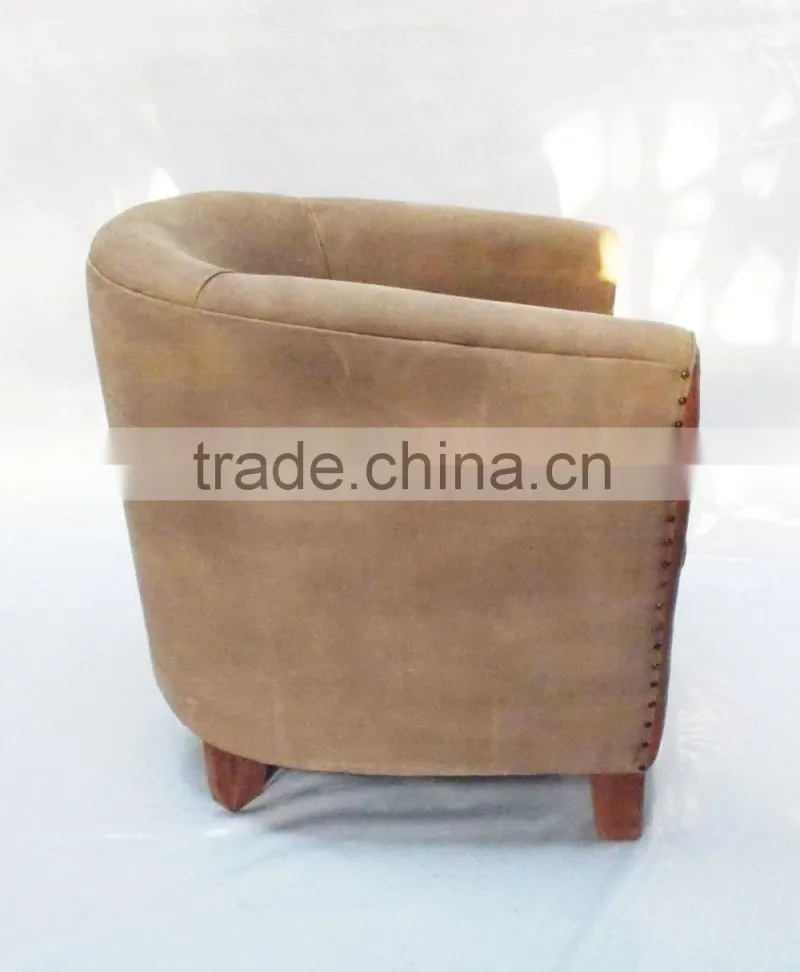 LEATHER CANVAS SINGLE SEATER SOFA,