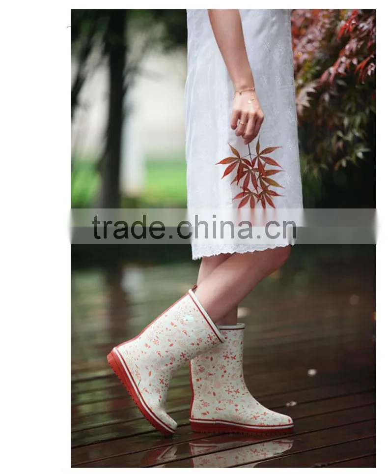 Girls Folding Water Nature Rubber Rain Boots