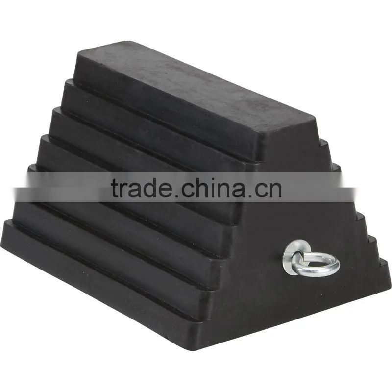heavy duty truck safety double-side pyramid rubber wheel chock