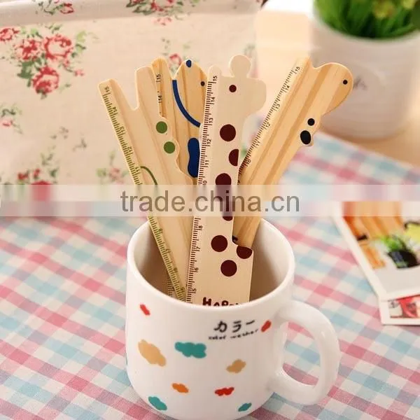 15cm Promotion Cartoon Animal Wooden Ruler