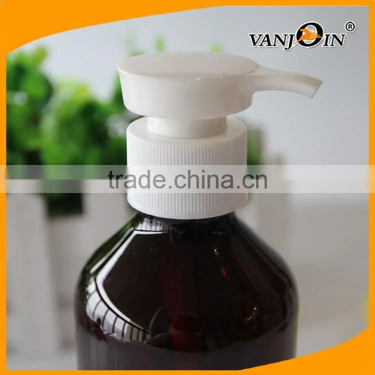 10 oz Cone Top Round Amber Lotion Bottle with White Pump Sprayer