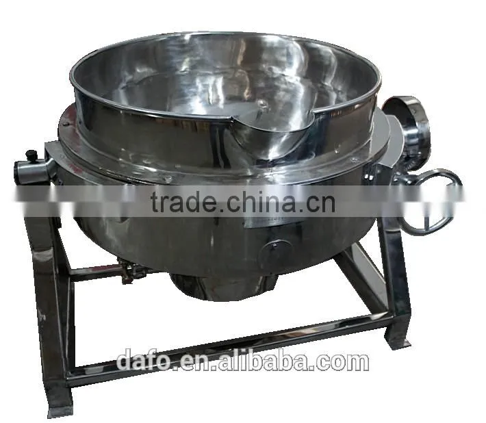 Tilting type double steam jacketed kettle with agitator