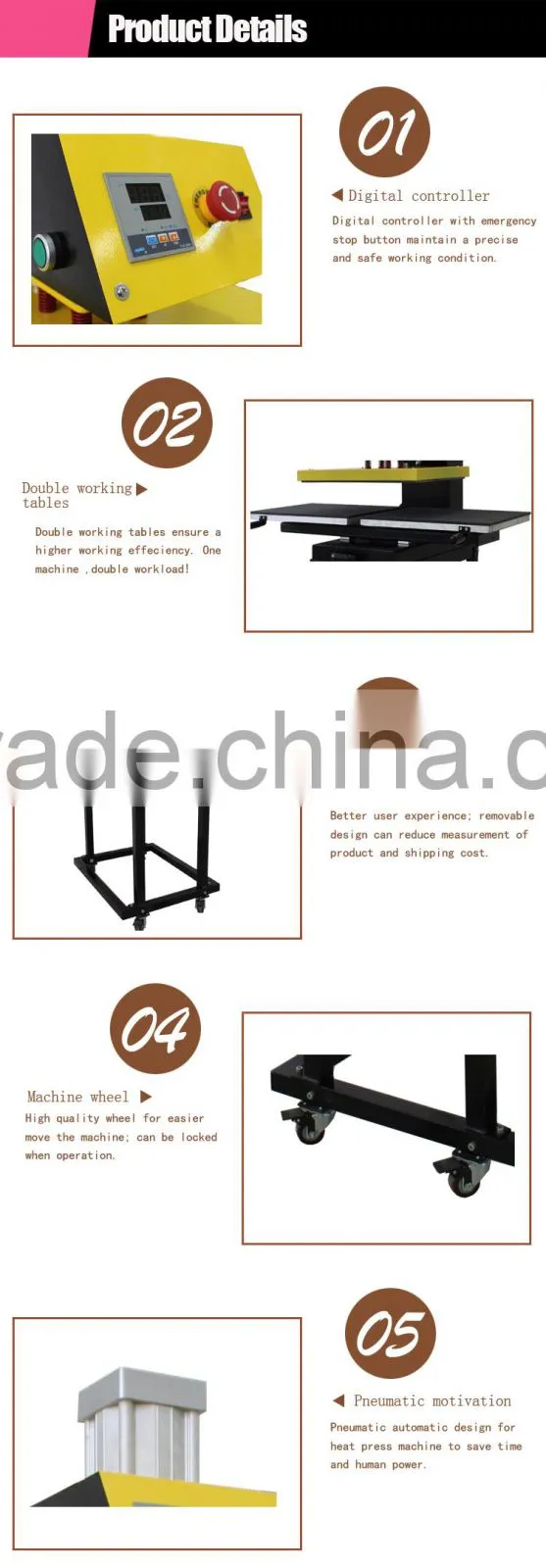 Hot Industrial Equipment For Small Business Double Working Tables Heat Transfer Vinyl Heat Press Machine Price