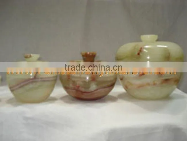 PAKISTAN FACTORY MADE ONYX CANDY JARS POTS HANDICRAFTS