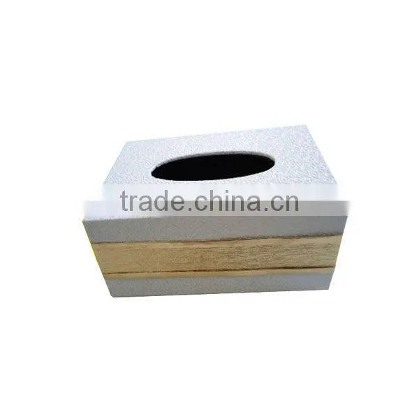 Wooden tissue box holder