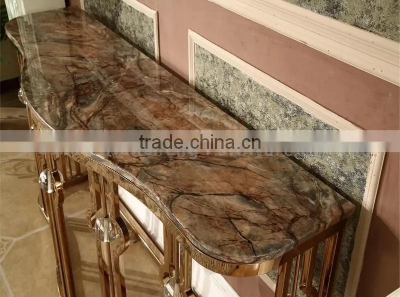 Marble Gold Console Table Stainless Steel Legs